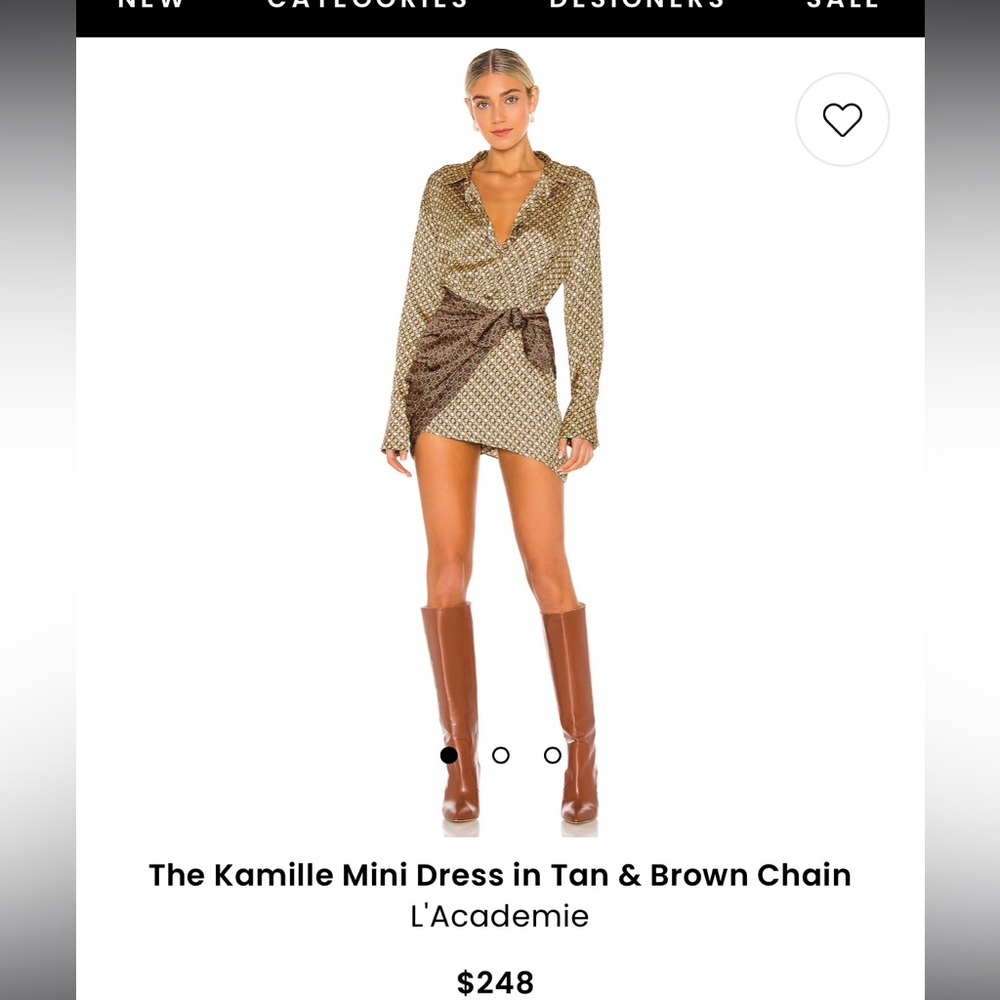 The Kamille Mini Dress in Tan & Brown Chain